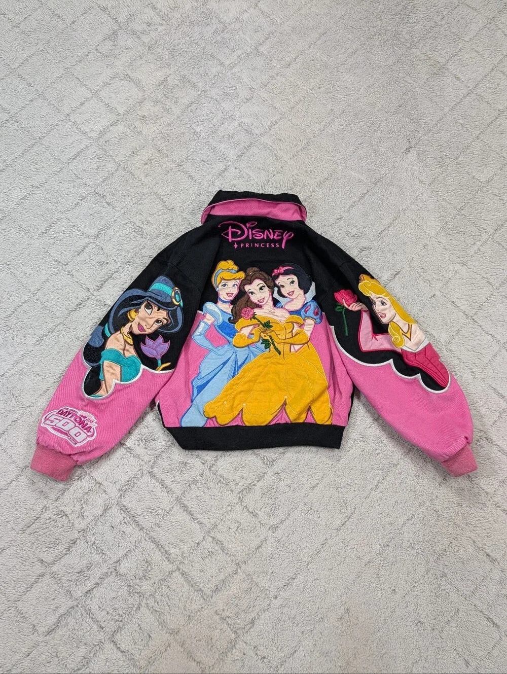 Vtg Disney JH Design Jacket Kids S Disney Princess Daytona 500 Jeff Hamilton
